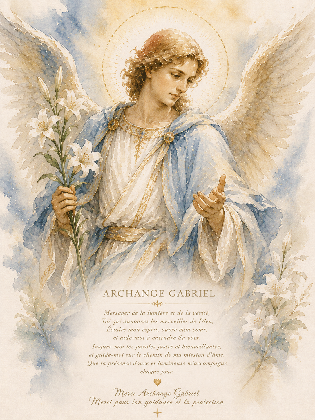 Archange Gabriel et la pierre de lune