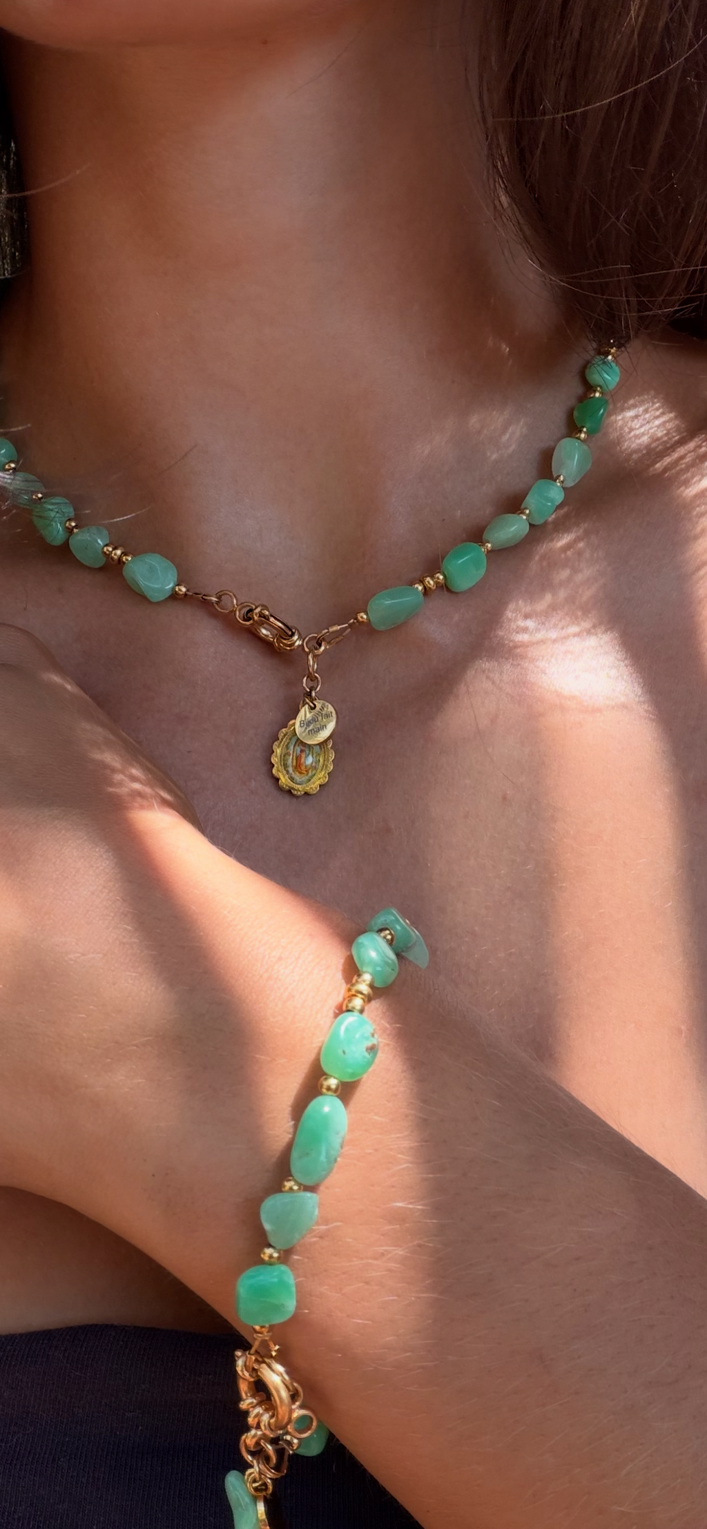Bracelet Onde en chrysoprase