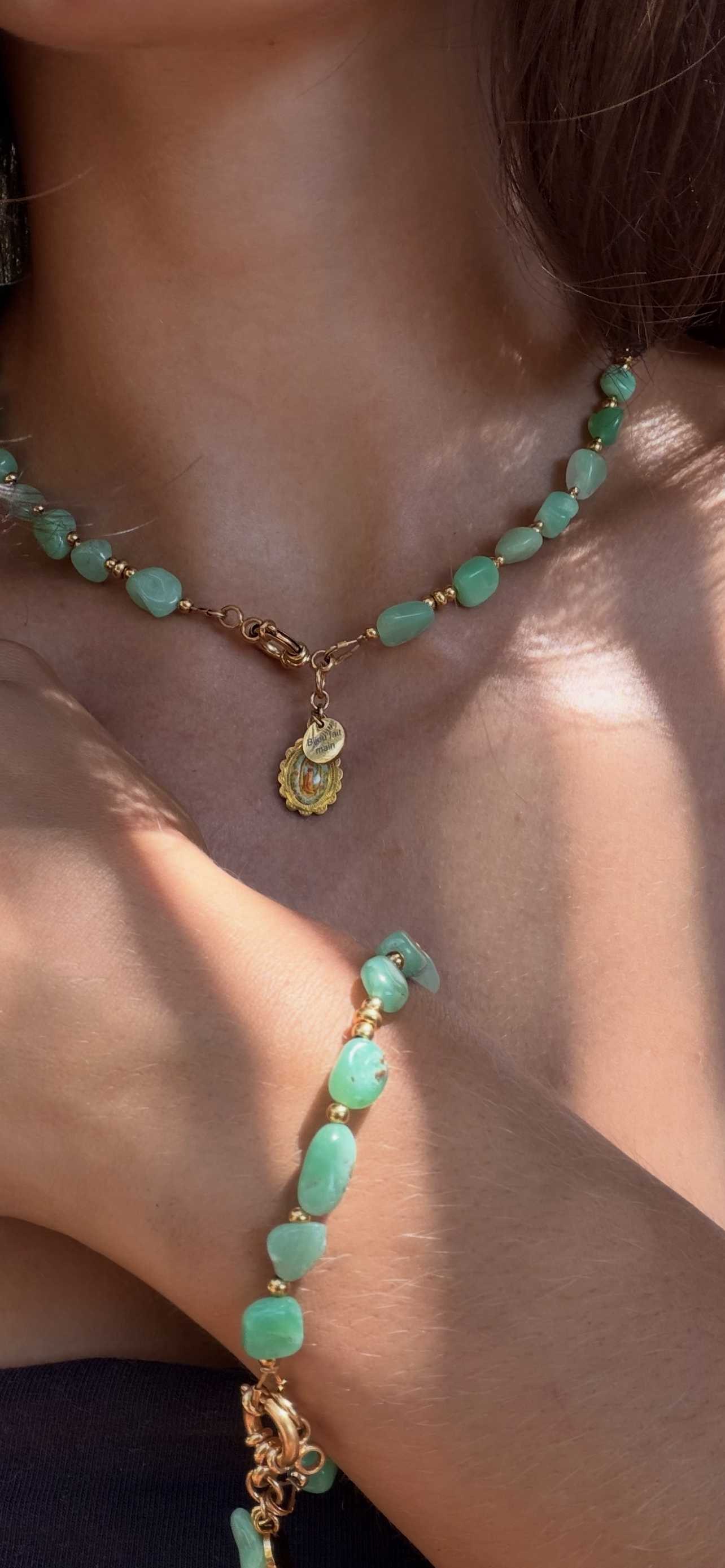 Bracelet Onde en chrysoprase
