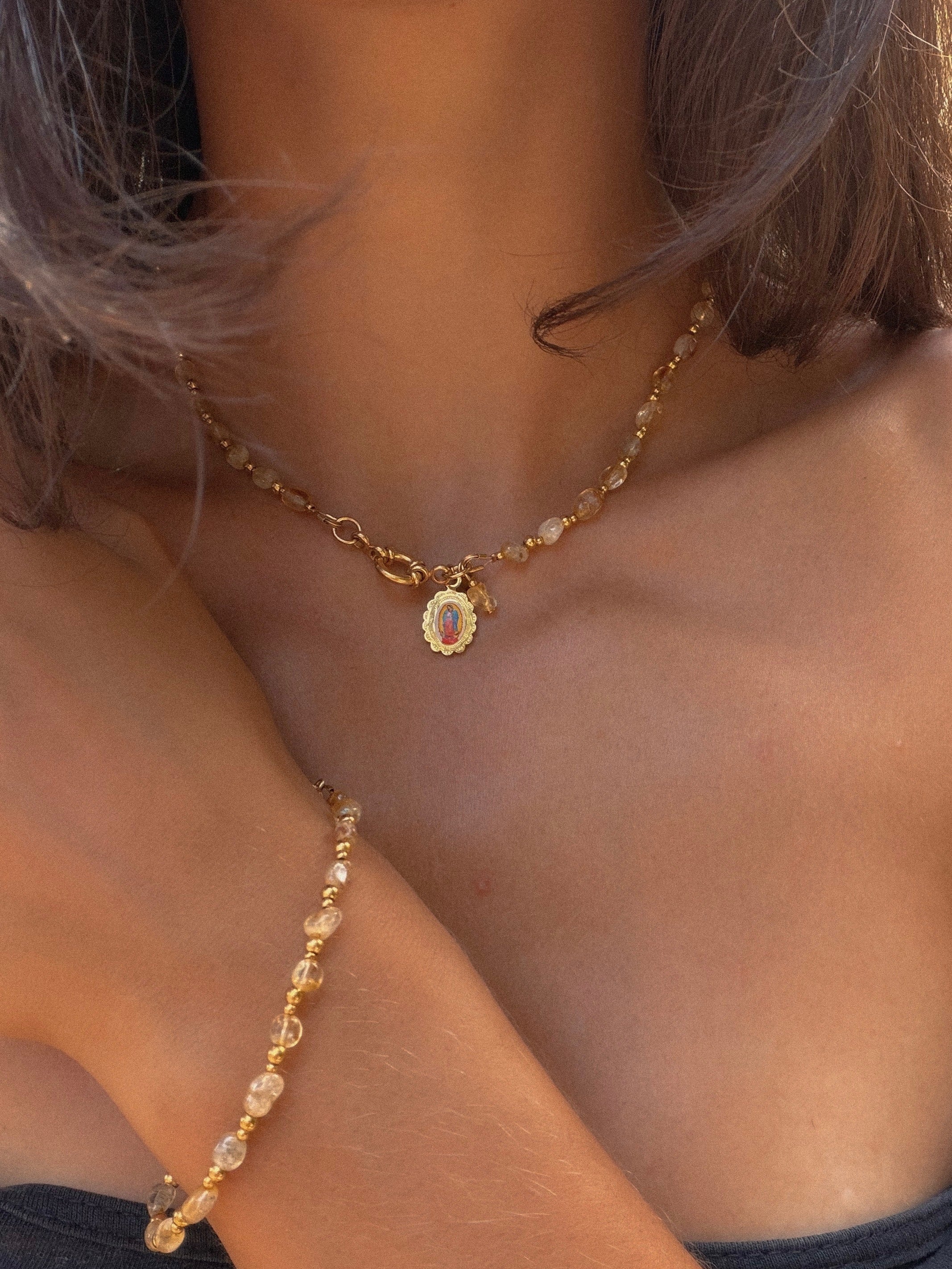 Soleil collier en citrine
