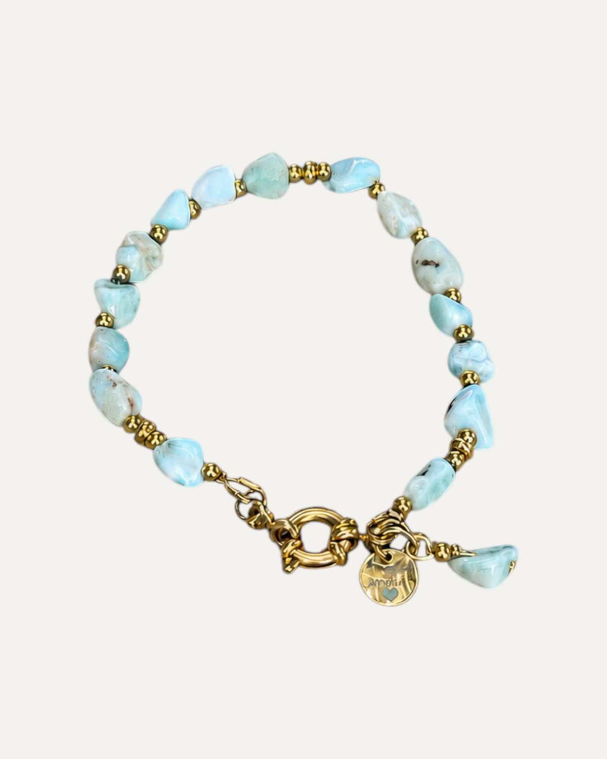 Acqua Bracelet en larimar — Théra'Pierres