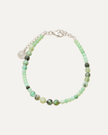 Bracelet Alma en émeraude, finition argentée — Théra'Pierres