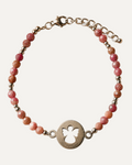 Bracelet Angelo en rhodochrosite, médaillon ange ajouré — Théra'Pierres