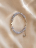 Bracelet Azur, angélite — Théra'Pierres, Golfe de Saint-Tropez