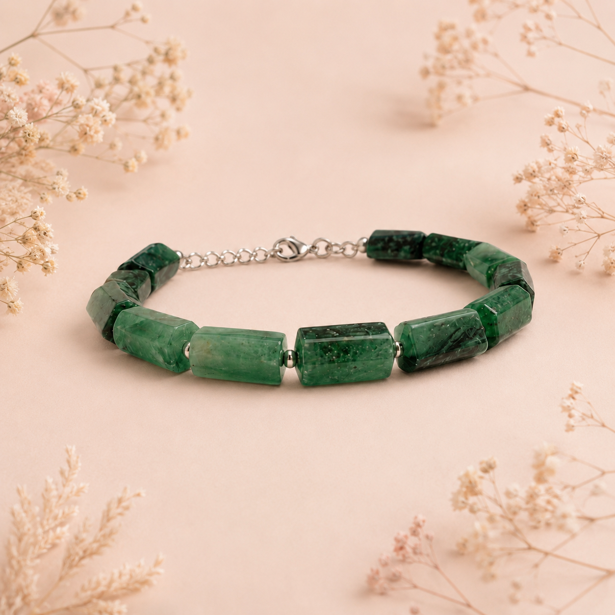 Bracelet émeraude — Thérapierres, Golfe de Saint-Tropez