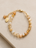 Bracelet Grâce, citrine chauffée et médaille miraculeuse — Théra'Pierres, Golfe de Saint-Tropez