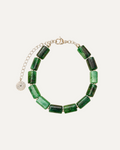 Bracelet Selva en émeraude, finition argentée — Théra'Pierres