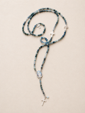 Chapelet Lux, cyanite et médaille Jésus — Théra'Pierres, Golfe de Saint-Tropez