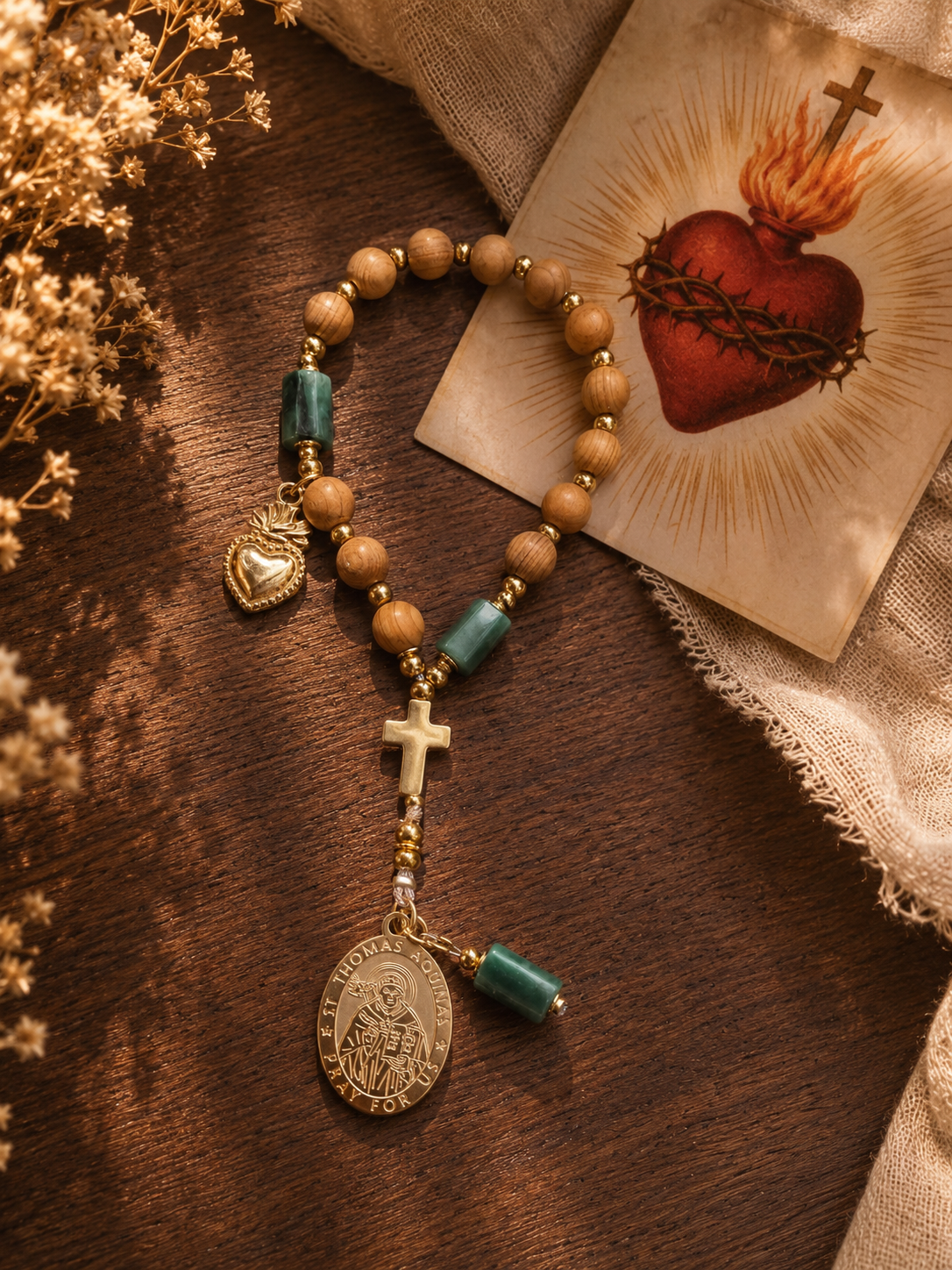Dizainier de prière, médaille Saint Thomas — Théra'Pierres, Golfe de Saint-Tropez