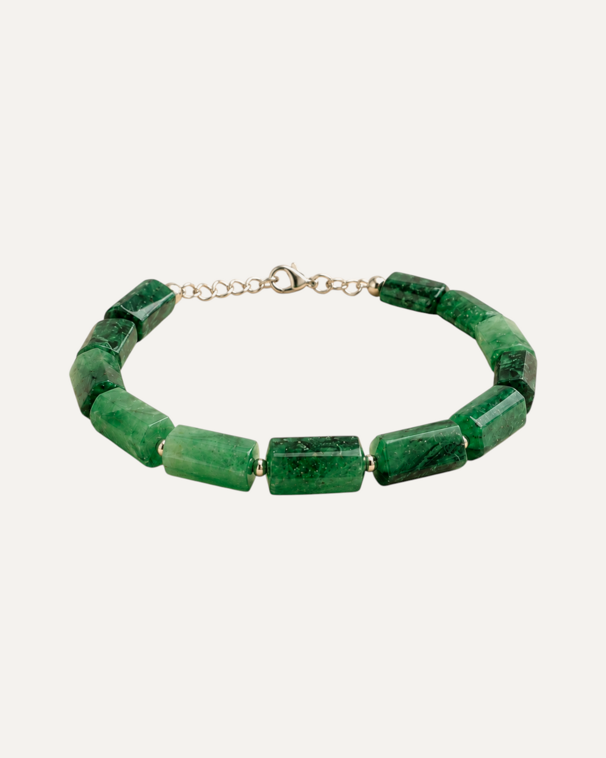 Bracelet Selva en émeraude, vue de face — Théra'Pierres