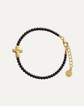 Bracelet Évidence en spinelle, croix dorée — Théra'Pierres
