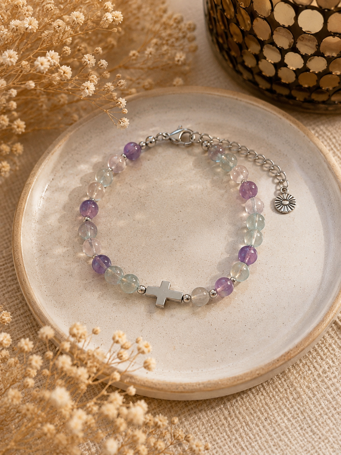 Ancré Bracelet en fluorite — Théra'Pierres