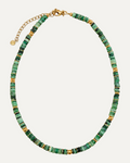 Collier Gloria en émeraude, finition dorée — Théra'Pierres