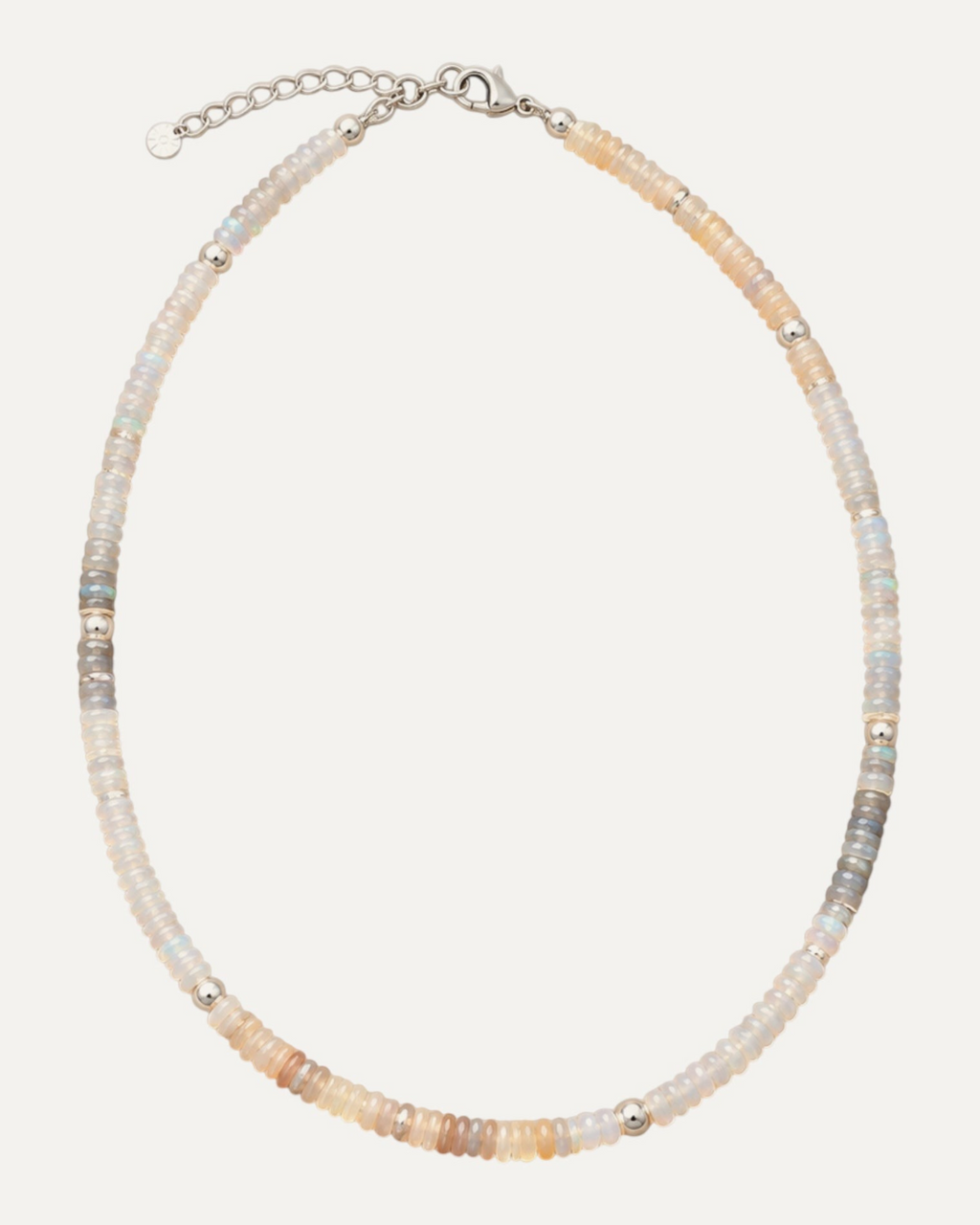Collier Gloria en pierre de lune, finition argentée — Théra'Pierres