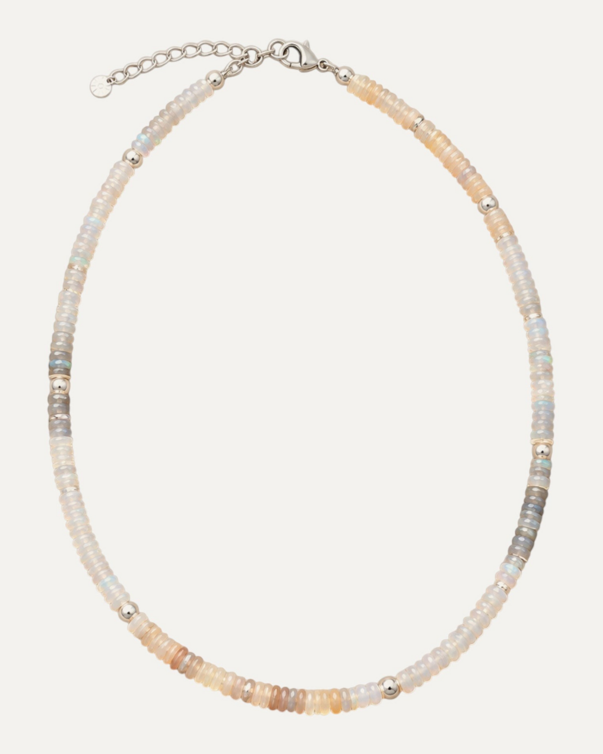 Collier Gloria en pierre de lune, finition argentée — Théra'Pierres