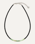Collier Harmonia en spinelle et émeraude, finition argentée — Théra'Pierres