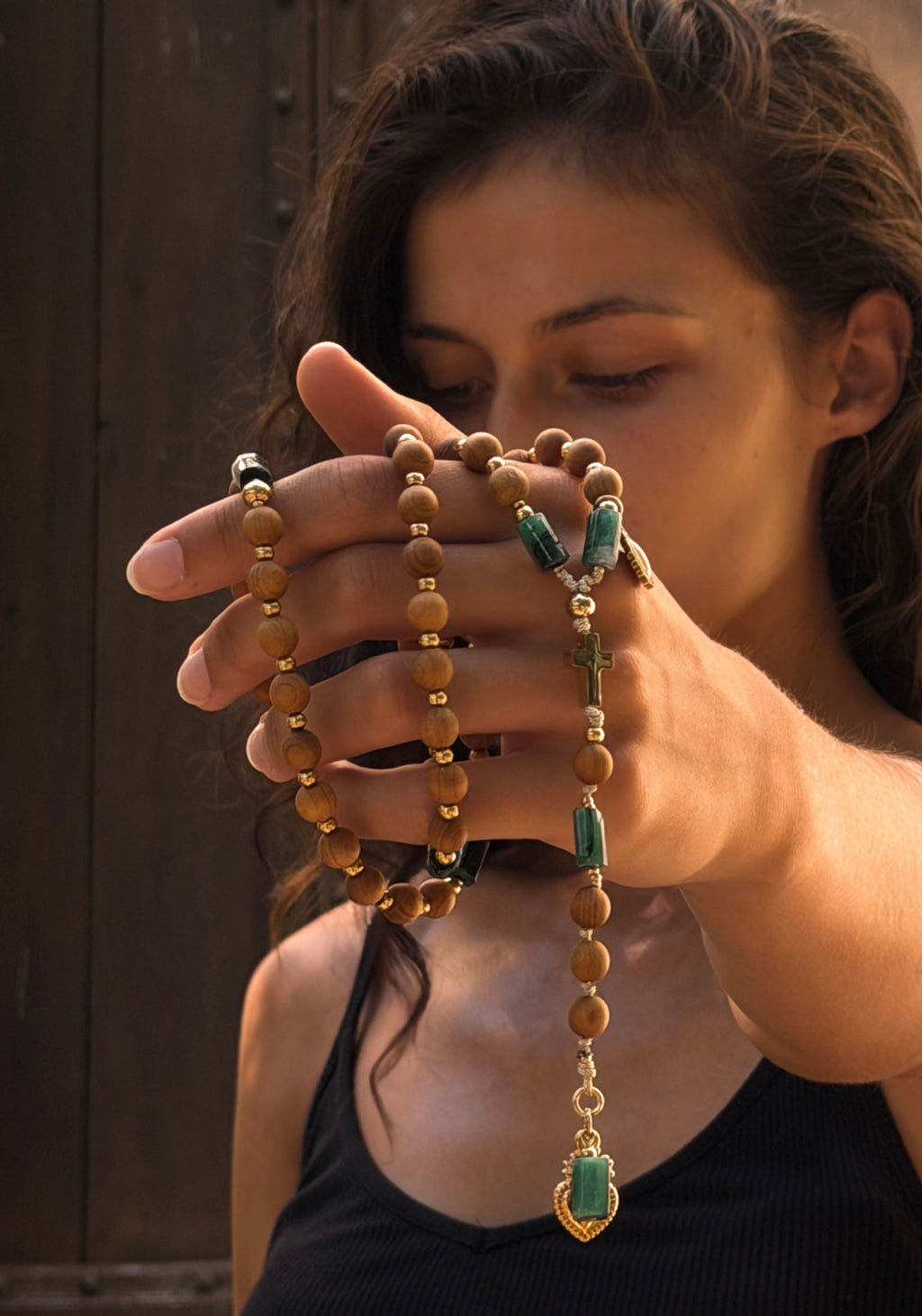 Chapelet Bijoux Oration Émeraude