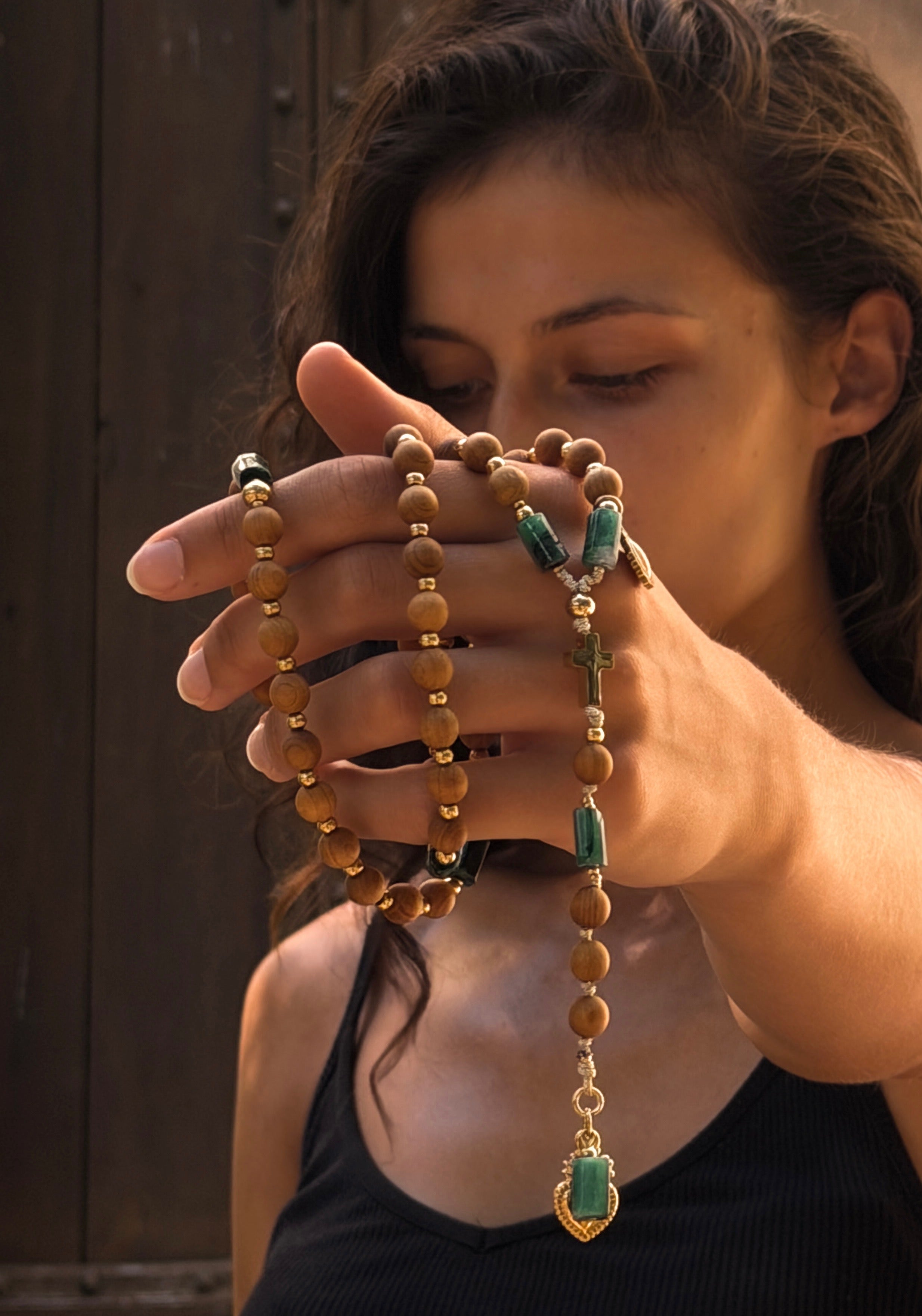 Chapelet Bijoux Oration Émeraude