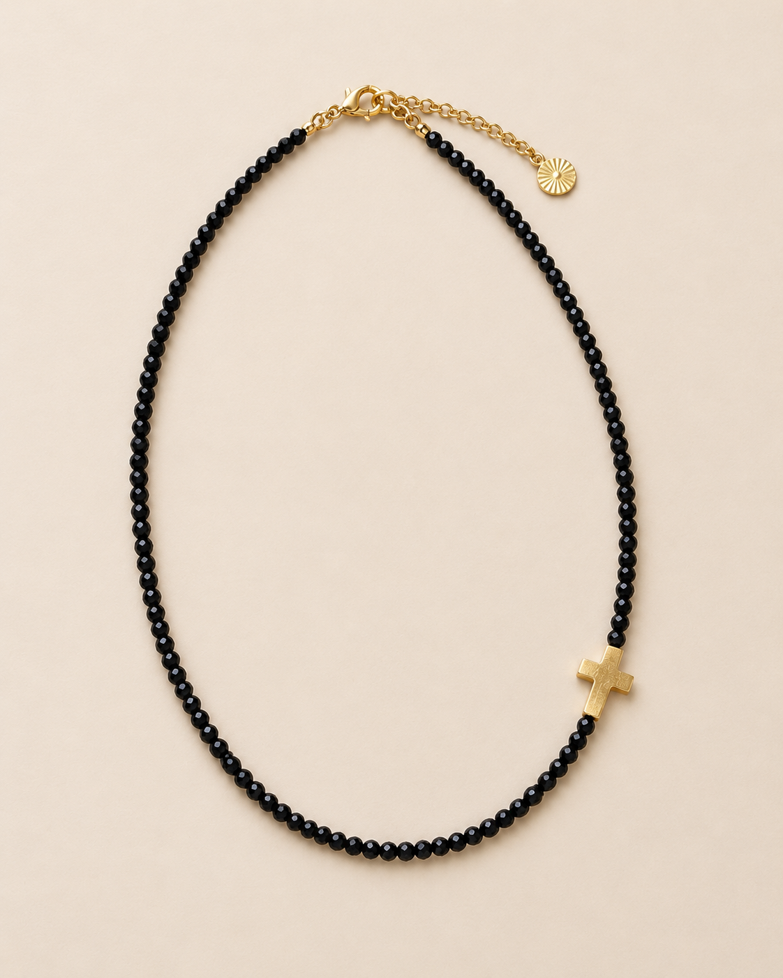 Collier Étincelle spinelle et croix — Théra'Pierres